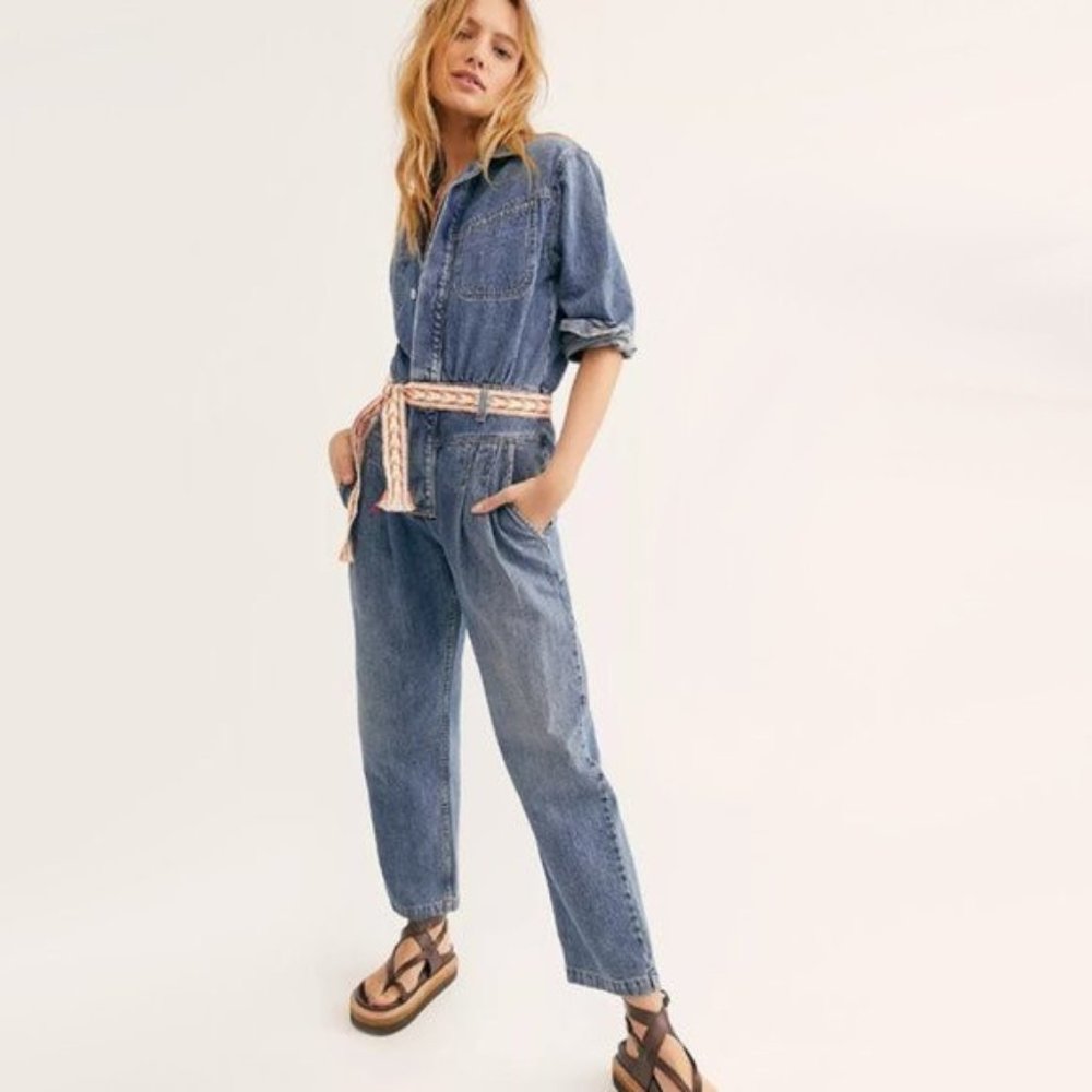 NWT COH med. wash blue denim jean jumpsuit, 2